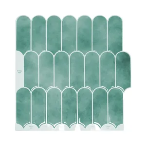 Pegatina de Pared 3D Moderna Minimalista Patrón Escamas de Pescado Impermeable Antiacite Autoadhesiva para Cocina Baño