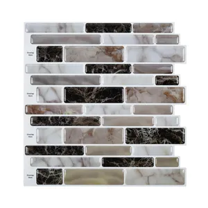 Adesivo da Parete Autoadesivo 3D Motivo Marmo Impermeabile Resistente all'Olio Piastrelle Adesive per Cucina Bagno Decorazione