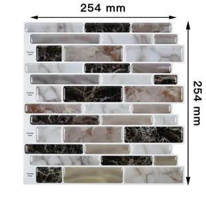 Adesivo murale impermeabile 3D autoadesivo motivo marmo per cucina e bagno decorazione