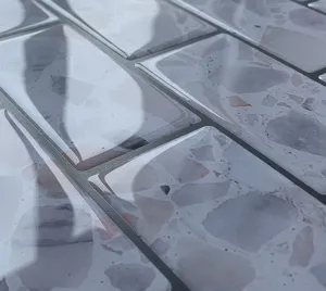Adesivi murali 3D effetto terrazzo lucido per decorazione pareti impermeabile.