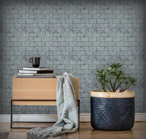 Adesivi murali 3D autoadesivi con motivo terrazzo grigio per decorazione d'interni