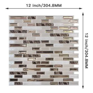 Piastrella da parete adesiva effetto mosaico 12x12 pollici adesivo decorativo per interni.