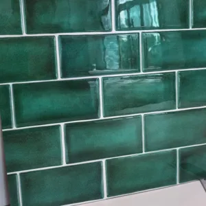 Green 3D brick wall sticker waterproof self-adhesive wallpaper for home decor main