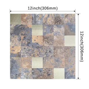 Square mosaic wall tile sticker 12x12 inch aluminum composite panel DIY home decor