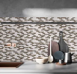 Adesivo murale a mosaico autoadesivo per cucina, piastrella adesiva 3D per paraschizzi.
