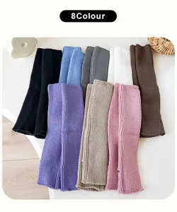 Autumn winter solid color thick knit leg warmers cozy JK style slouch socks 8 colors pack