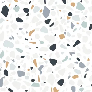 Modern terrazzo pattern PVC self-adhesive floor sticker with grey and beige accents