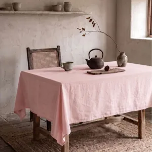 Japanischer Stil Washed Cotton Tischdecke Einfarbig Minimalistisch Rechteckig Staubdicht Tischüberzug Für Zuhause Esszimmer Tee Tisch Deko