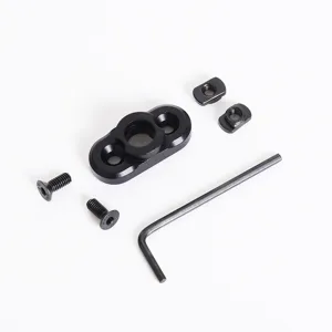 Kit de connecteur de sangle à fond plat en métal noir avec base de montage à 2 trous