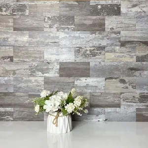Detalle de la pegatina de pared 3D autoadhesiva de madera impermeable para decoración