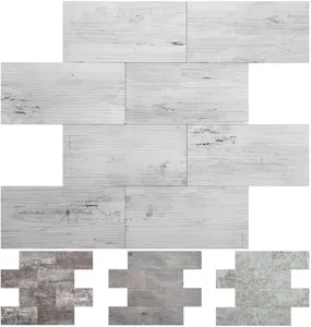 Pegatinas de pared 3D autoadhesivas de calidad con texturas realistas de madera y piedra