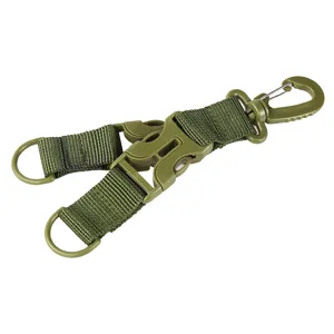 Taktische Nylon Gurtband Rucksack Befestigungsschnalle, militärgrüner D-Ring Schlüsselanhänger.