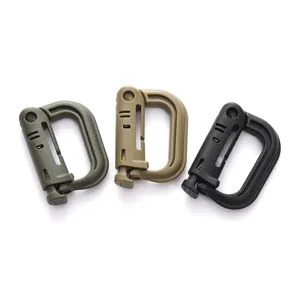 Outdoor Plastic D-Ring Carabiner Clip Spring Snap Hook Keychain Clasp For Backpack Climbing Rope Pet Leash Connector Fastener Buckle