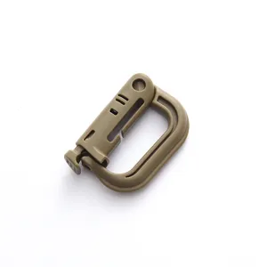 D-ring plastic tactical carabiner buckle for outdoor camping backpack strap accessory clip