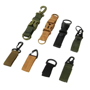 Boucle de sac à dos en sangle nylon tactique multifonction mousqueton anneau D clip pro