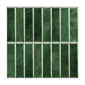 3D Fliesenaufkleber Selbstklebend Gruen Rechteckig Hochglanz Wasserdicht Wand Deko