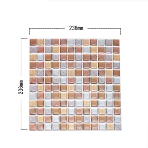 Adesivo murale piastrelle mosaico 3D impermeabile antiolio arredo cucina 236x236mm