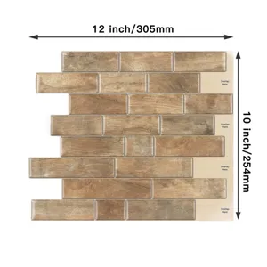 3D wood grain peel and stick wall tile self adhesive waterproof kitchen detail display