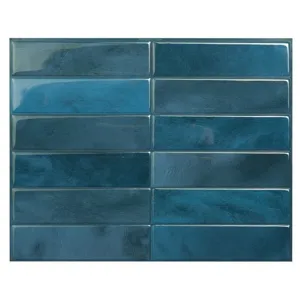 Stickers muraux carrelage 3D autocollant impermeable decor cuisine mosaique bleue
