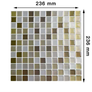 Square epoxy wall tile sticker, waterproof kitchen mosaic sticker for bathroom decor 236mm