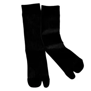 Black split toe mid calf casual socks women tabi footwear daily fashion hosiery