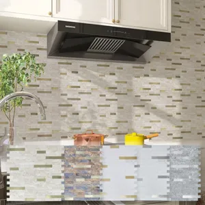 Piastrella da Parete Adesiva Impermeabile Paraschizzi Carta da Parati Mosaico 3D Adesivo in PVC per Cucina Bagno Decorazione