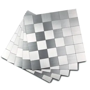Metall Wandaufkleber Selbstklebend Aluminium Kunststoff Wand Dekorative Platte DIY Silber Küche Rückwand Fliesen Aufkleber