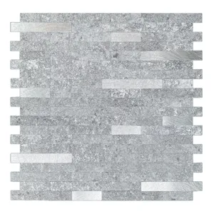 Piastrelle a mosaico adesive in metallo per decorazione parete cucina impermeabile.