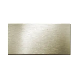 Detailansicht der gebürsteten Metallstruktur auf champagnergoldener Wandverkleidung