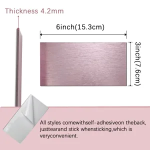 Selbstklebende Wandfliese aus gebürstetem Aluminium in Roségold, 15,3x7,6 cm