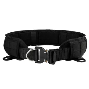 Professional black heavy-duty nylon tactical belt with quick-release metal cobra buckle