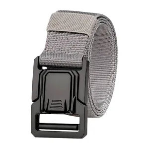 Premium grijze nylon tactische riem voor heren met een aluminium snelsluiting gesp