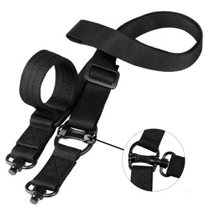 Sangle de fusil tactique deux points en polyester noir sangle d'arme outdoor avec boucle QD