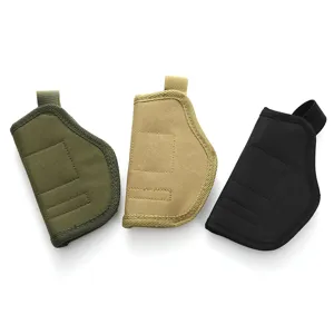 Drei IWB verdeckte taktische Holster in Grün, Braun und Schwarz für Outdoor-Einsatz.