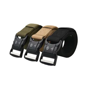 Men's Tactical Belt Quick Release Alloy Buckle Nylon Multifunctional Outdoor Training Waist Belt Casual Heavy Duty Belt