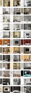 Catálogo de diversos paneles de pared adhesivos de PVC efecto mármol y madera para hogar