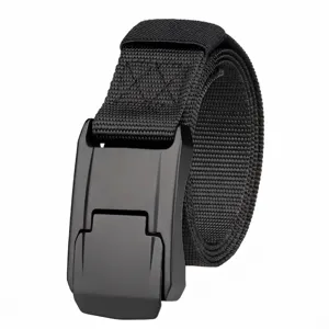 Cintura Tattica da Uomo Fibbia in Lega di Alluminio Heavy Duty Fascia in Poliestere Tessuto per Sport all'Aperto Lavoro Pantaloni Casual Accessorio