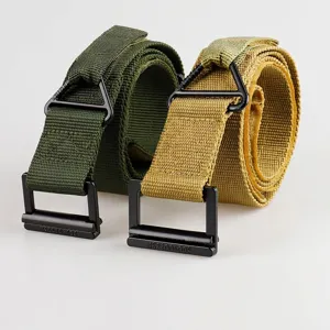 Ceinture Tactique d'Extérieur en Toile Avec Boucle en Alliage Ceinture d'Entraînement Militaire CQB pour Hommes Ceinture de Sauvetage d'Urgence Ceinture de Travail Décontractée