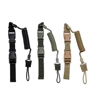 Multifunctionele tactische lanyards met spiraalveer en gesp in drie militaire kleuren
