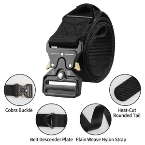 Cintura tattica da uomo in nylon con fibbia cobra resistente per outdoor e salvataggio.