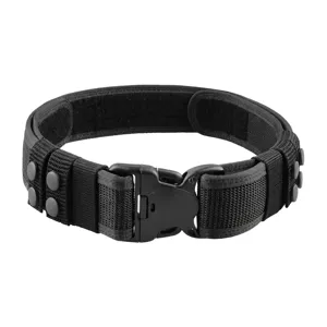 Heavy duty 5cm wide black tactical outdoor belt set with durable double-layer nylon