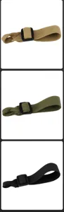 Detailed macro view showing tactical 3-point slings in tan, olive green, and black colors