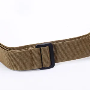 Close-up of tactical nylon strap with black adjustment buckle and detailed stitching