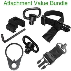 Complete tactical QD sling swivel bundle including rail mount adapter and nylon strap set