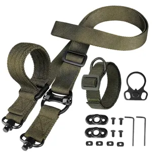 Kit de sangle tactique MS4 multipoints vert olive avec attaches et émerillons QD métal