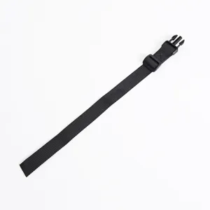 Close-up of tactical nylon sling strap with black quick-release buckle adapter