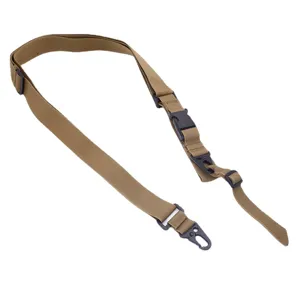 Durable coyote brown tactical three-point sling strap for outdoor climbing and military use
