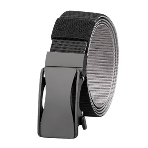 Men's reversible nylon belt with automatic black buckle for outdoor tactical use.