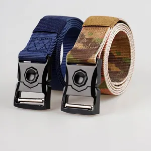 Men Tactical Belt Outdoor Military Style Heavy Duty Nylon Webbing Waist Belt With Alloy Quick Release Cobra Buckle Casual Belt