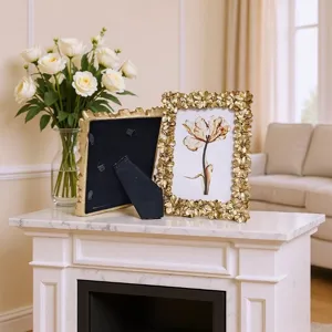Vintage gold resin photo frame decorative picture frame for living room bedroom decor